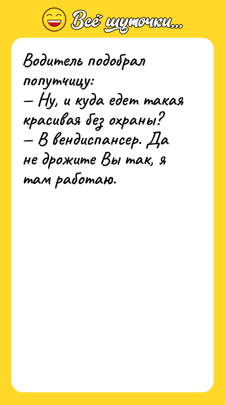 Водитель подобрал попутчицу: Ну, и куда едет такая красивая