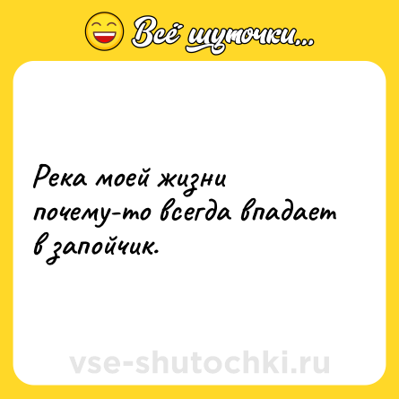 Шутка: Река моей жизни почему-то всегда впадает в запойчик.