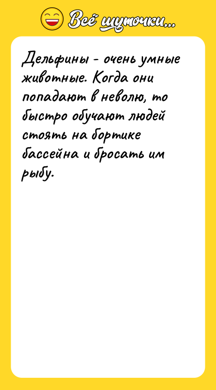 Дельфины - очень умные животные. Когда они попадают в неволю,