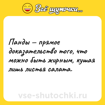 Шутка: Панды — прямое доказательство того, что можно быть жирным, кушая лишь листья салата.