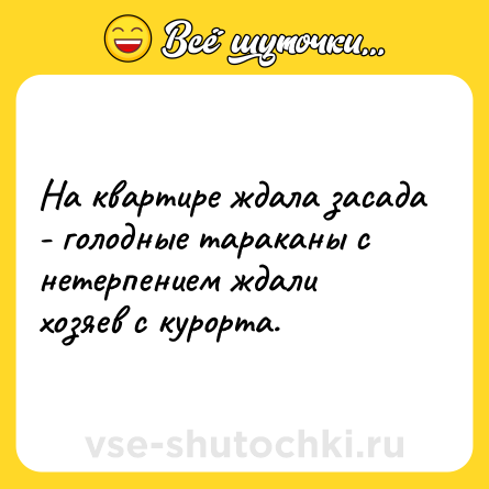 Шутка: На квартире ждала засада - голодные тараканы с нетерпением ждали хозяев с курорта.