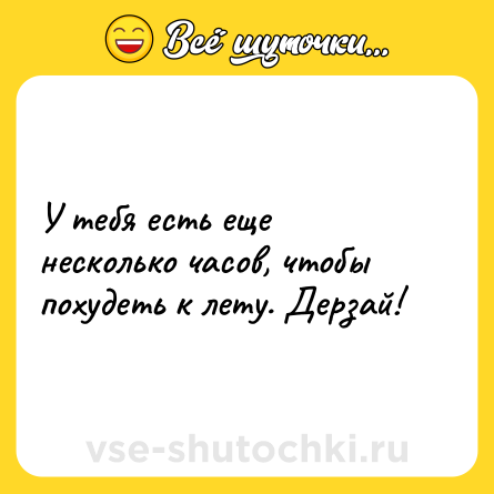 Шутка: У тебя есть еще несколько часов, чтобы похудеть к лету. Дерзай!