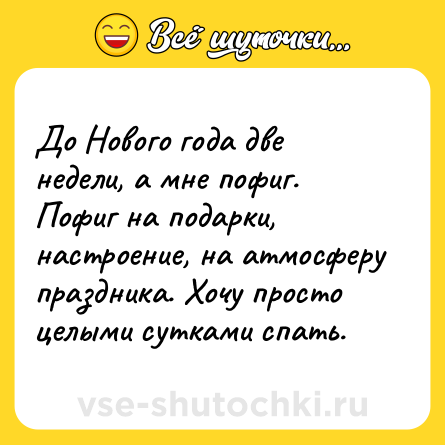 Шутка: До Нового года две недели, а мне пофиг. Пофиг на подарки, настроение, на атмосферу праздника. Хочу просто целыми сутками спать.