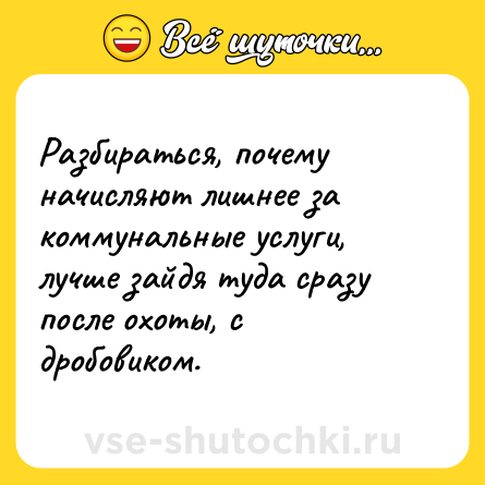 Шутка: Разбираться, почему начисляют лишнее за коммунальные услуги, лучше зайдя туда сразу после охоты, с дробовиком.
