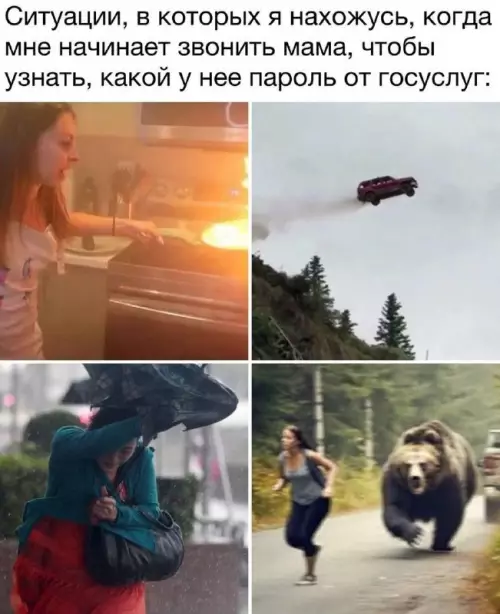 Мама и Госуслуги: уровень опасности 💀 - Ситуации, в которых я нахожусь, когда мне начинает звонить мама,