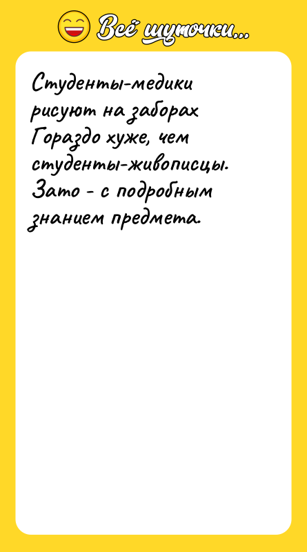 Студенты-медики рисуют на заборах Гораздо хуже, чем студенты-живописцы. Зато -