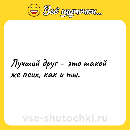 Шутка: Лучший друг – это такой же псих, как и ты.