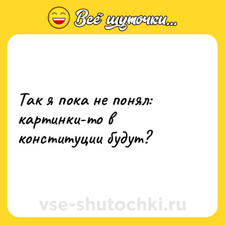 Шутка: Так я пока не понял: картинки-то в конституции будут?