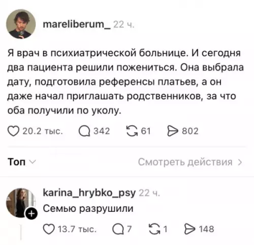 Свадьба в дурке 🏥😂 - Я врач в психиатрической больнице. И сегодня два пациента решили