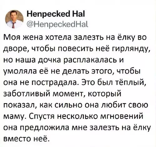 Детская любовь — штука суровая! 😂🎄 - Henpecked Hal HenpeckedHal Моя жена хотела залезть на ёлку во