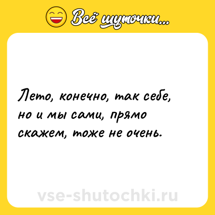 Шутка: Лето, конечно, так себе, но и мы сами, прямо скажем, тоже не очень.