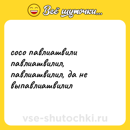 Шутка: сосо павлиашвили павлиашвилил, павлиашвилил, да не выпавлиашвилил