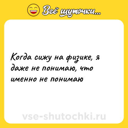 Шутка: Когда сижу на физике, я даже не понимаю, что именно не понимаю