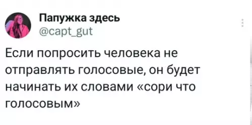 Мастер вежливости и голосовых 🎙️😂 - Если попросить человека не отправлять голосовые, он будет начинать их