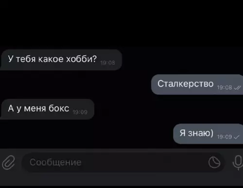 Когда ваши хобби идеально подходят друг другу 😂 - У тебя какое хобби? Сталкерство А у меня бокс Я