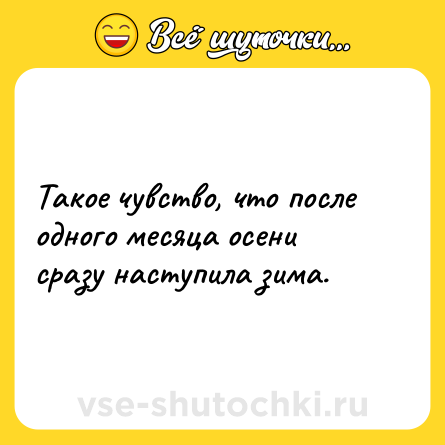 Шутка: Такое чувство, что после одного месяца осени сразу наступила зима.