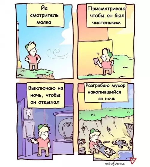 Типичный будни смотрителя 🌊🧹 - Я смотритель маяка. Присматриваю чтобы он был чистеньким. Выключаю на