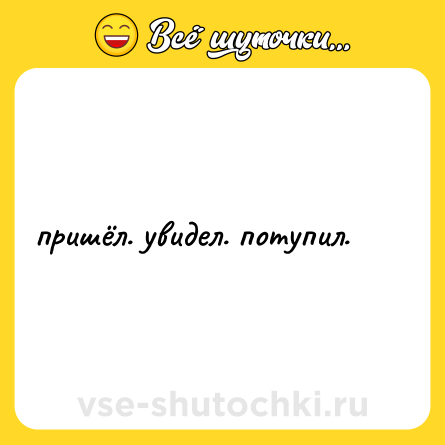 Шутка: пришёл. увидел. потупил.