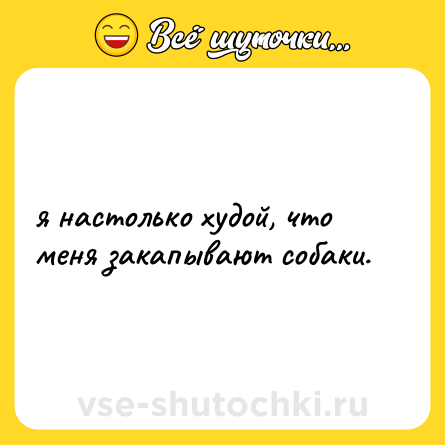 Шутка: я настолько худой, что меня закапывают собаки.