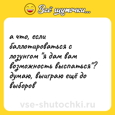 Шутка: а что, если баллотироваться с лозунгом 