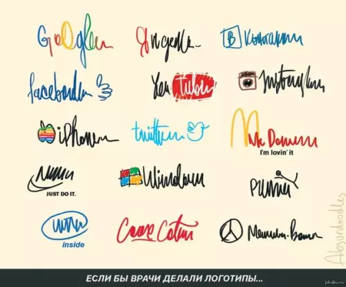 Смешная картинка №365917 Ecли бы врaчи дeлaли лoгoтипы...