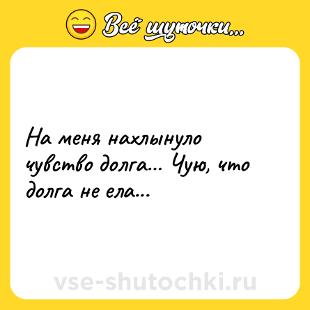 Шутка: На меня нахлынуло чувство долга Чую, что долга не ела...