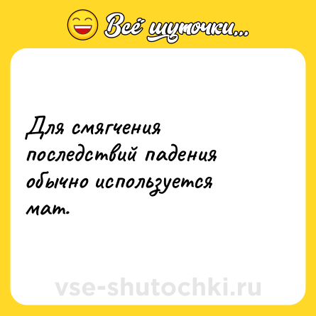 Шутка: Для смягчения последствий падения обычно используется мат.